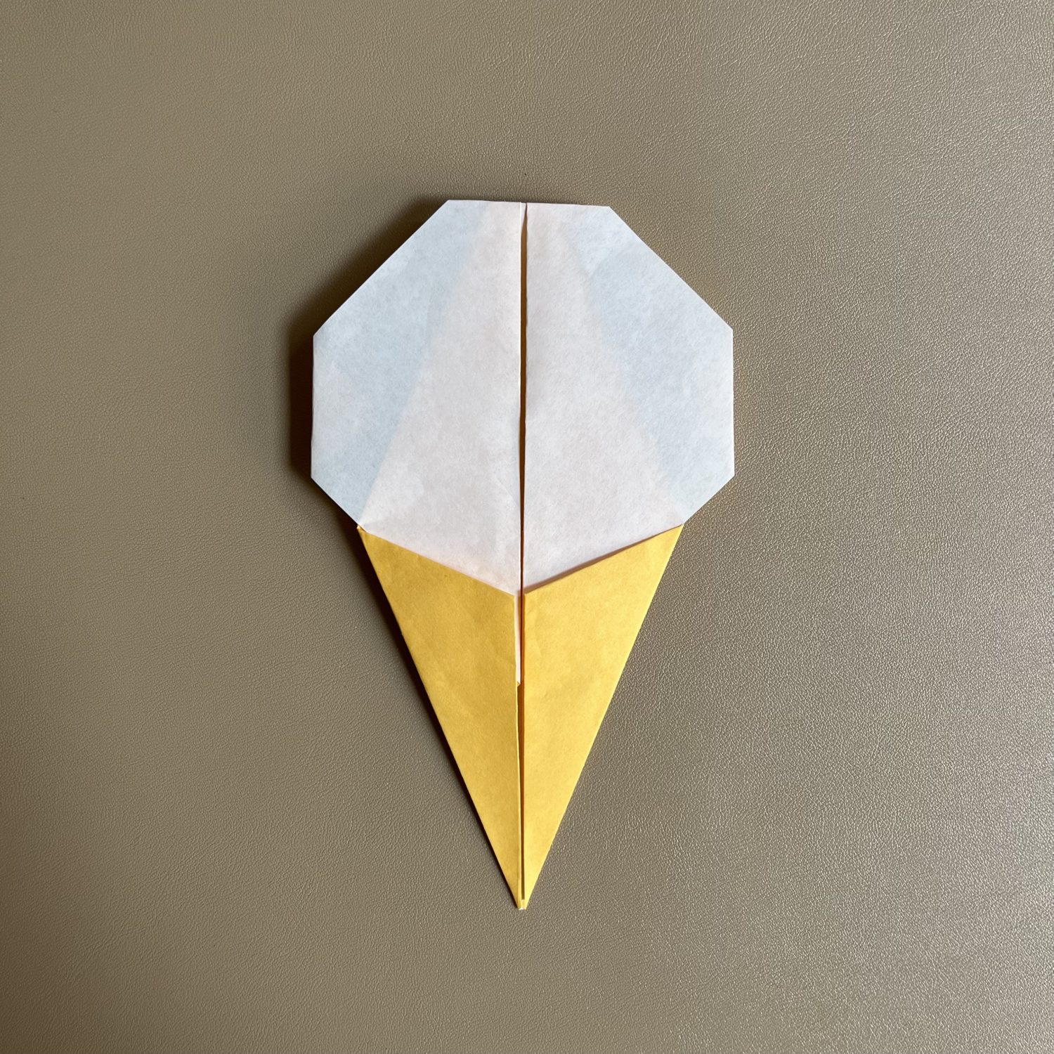 Origami ice cream cone.